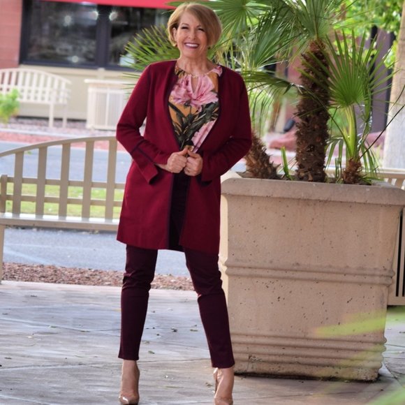 Chico's 2-in-1 Solid Reversible Long Cardigan Jacket Coat TOPPER 1 (10, 12, M) - Picture 13 of 16